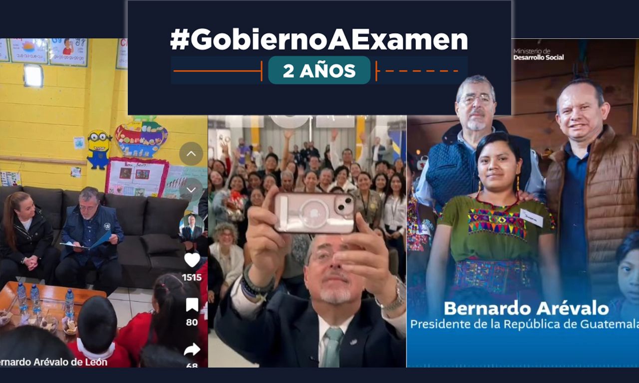 Los mensajes del Gobierno difundidos en las redes sociales oficiales no logran conectar con los usuarios durante el segundo año del mandato de Bernardo Arévalo. La población reaccionó con críticas e ironía.(Foto Prensa Libre: TikTok)