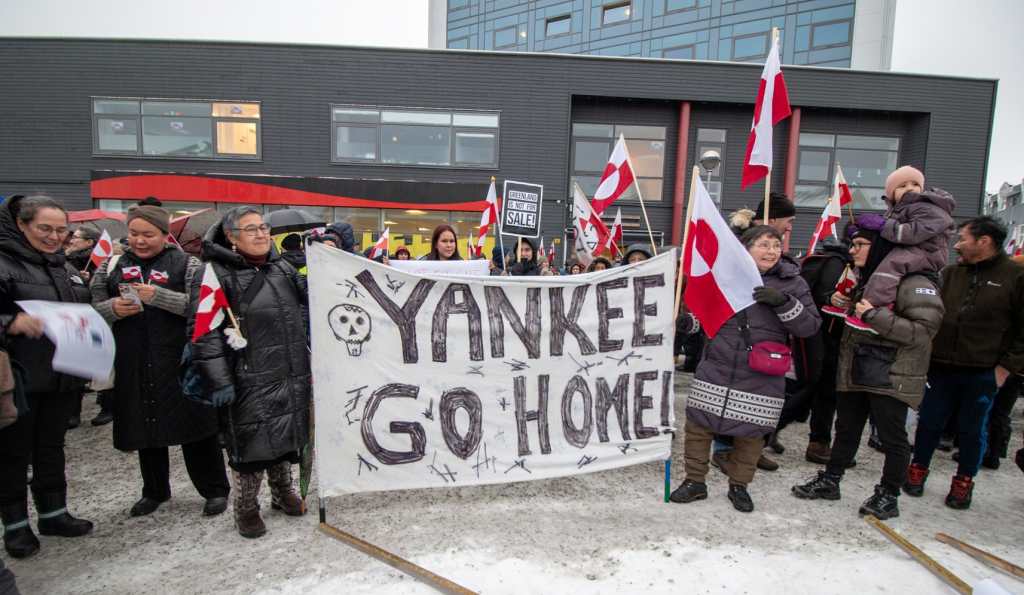 Manifestantes Groenlandia EE. UU.
