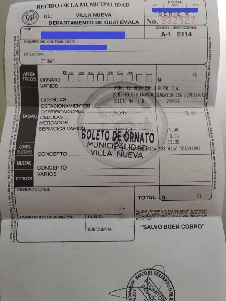 El Boleto de Ornato en Guatemala: qué es, quiénes lo pagan y cuánto cuesta en 2