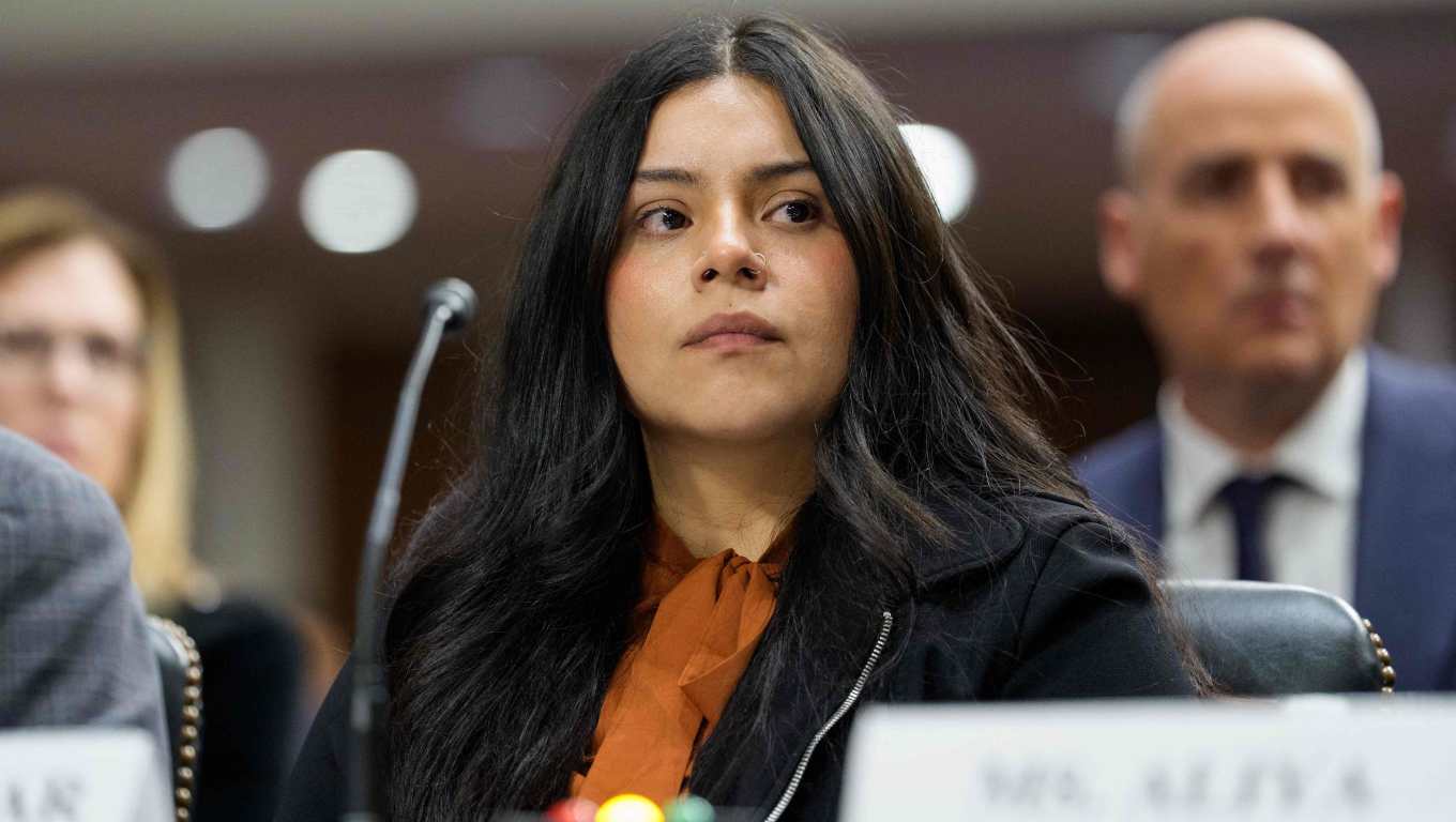 WASHINGTON, DC - FEBRUARY 3: Marimar Martinez, who was shot 5 times by immigration enforcement agents in Chicago, testifies during a public forum on the violent use of force by Department of Homeland Security (DHS) agents, at the Dirksen Senate Office Building on Capitol Hill on February 03, 2026 in Washington, DC. The forum, hosted by Democratic lawmakers, is hearing testimony from Brent and Luke Granger, whose sister Renee Good, was shot and killed by ICE agents in Minneapolis and Marimar Martinez, who survived after being shot by CBP agents in Chicago. Aaron Schwartz/Getty Images/AFP (Photo by Aaron Schwartz / GETTY IMAGES NORTH AMERICA / Getty Images via AFP)