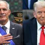 Esta combinación de imágenes creada el 6 de febrero de 2026 muestra al presidente de Honduras, Nasry Asfura, caminando tras la ceremonia de investidura en el Congreso hondureño en Tegucigalpa el 27 de enero de 2026, y al presidente de Estados Unidos, Donald Trump, sonriendo durante un anuncio en el Despacho Oval de la Casa Blanca en Washington D. C. el 16 de octubre de 2025. (Foto Prensa Libre: AFP)