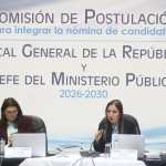 Sesión de la Comisión de Postulación a Fiscal General durante la evaluación de aspirantes al Ministerio Público.