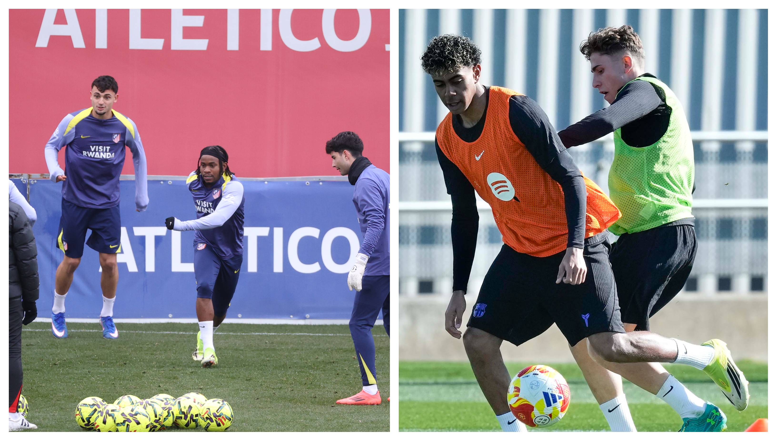 Atlético de Madrid y Barcelona me miden en el encuentro de ida de las semifinales de la Copa del Rey. (Foto Prensa Libre: EFE).