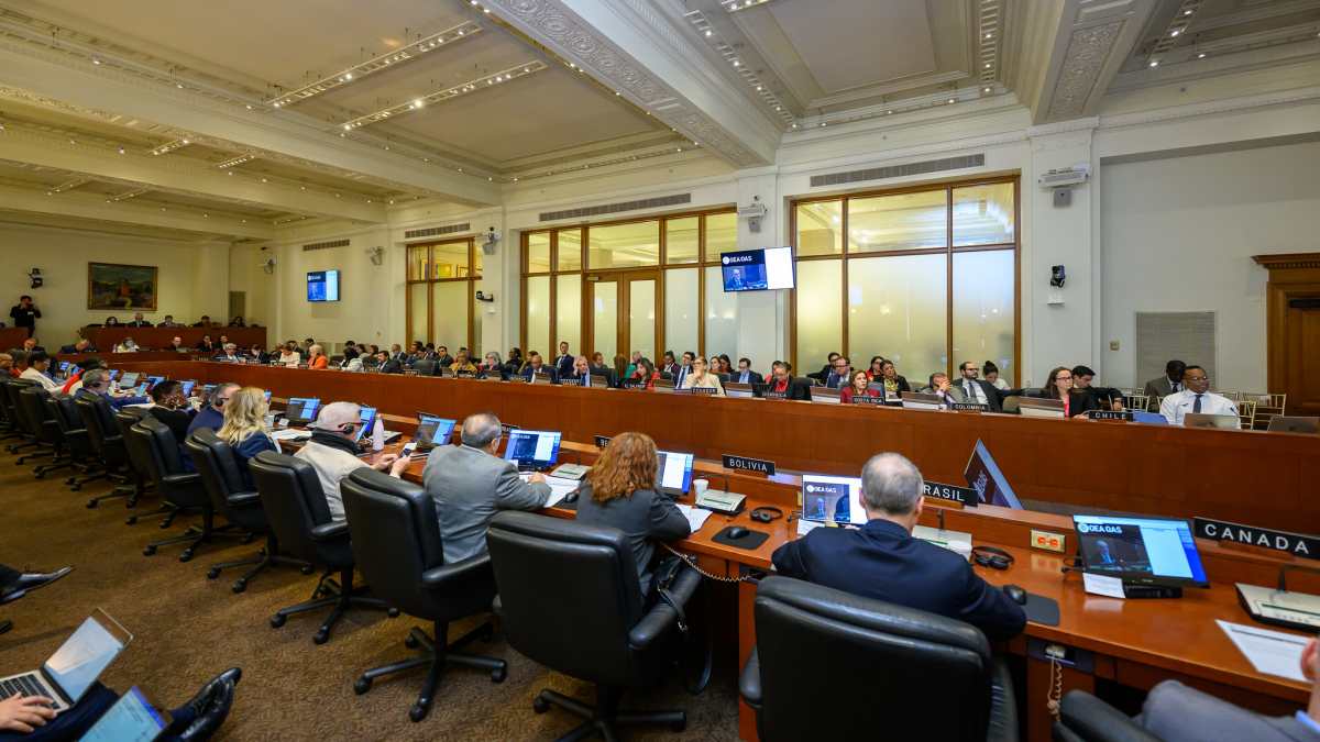 Sesión del Consejo Permanente de la OEA sobre la actualización de la Misión Especial para el fortalecimiento de las instituciones democráticas en Guatemala.