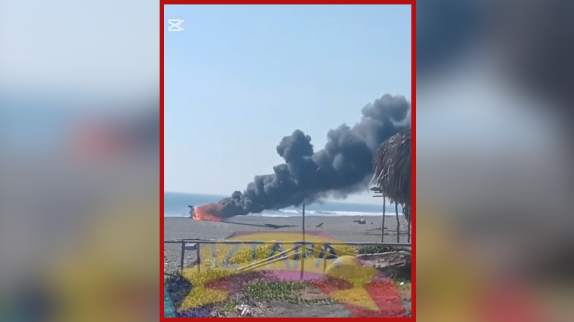 Incendio de vehículo de playa en Las Mañanitas, Chiquimulilla, Santa Rosa, captado en video