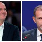 Varias organizaciones han denunciado ante la Corte Penal Internacional (CPI) a los presidentes de la FIFA y la UEFA, Gianni Infantino y Aleksander Ceferin.(Foto Prensa Libre: AFP).