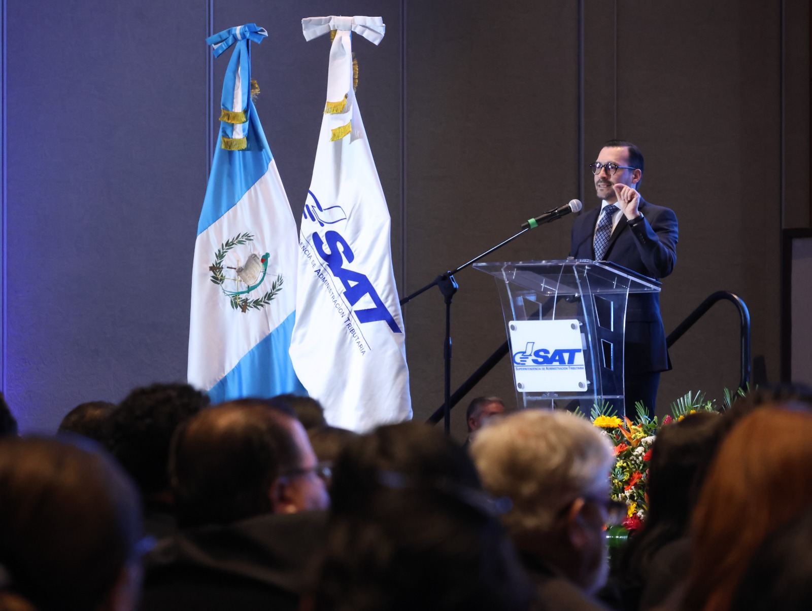 El titular de la SAT Werner Ovalle destacó el papel que desempeñan junto con la CBP y otras agencias en el ámbito aduanero. (Foto Prensa Libre: Cortesía)