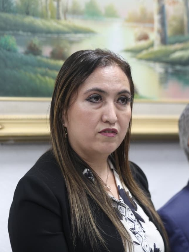 Claudia Paredes, presidenta de la Corte Suprema de Justicia, en conferencia de prensa del 16 de febrero junto a magistrados del Organismo Judicial Guatemala