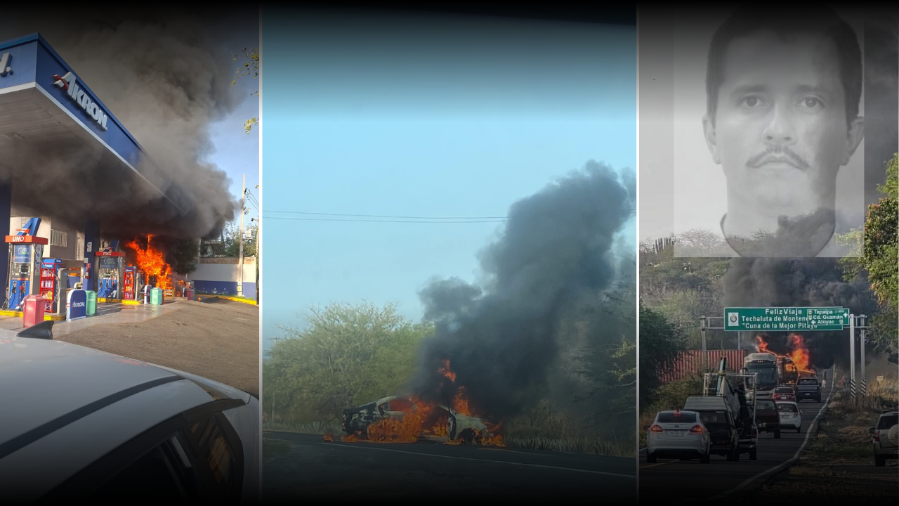 Vehículos y tiendas incendiadas tras muerte de “El Mencho”