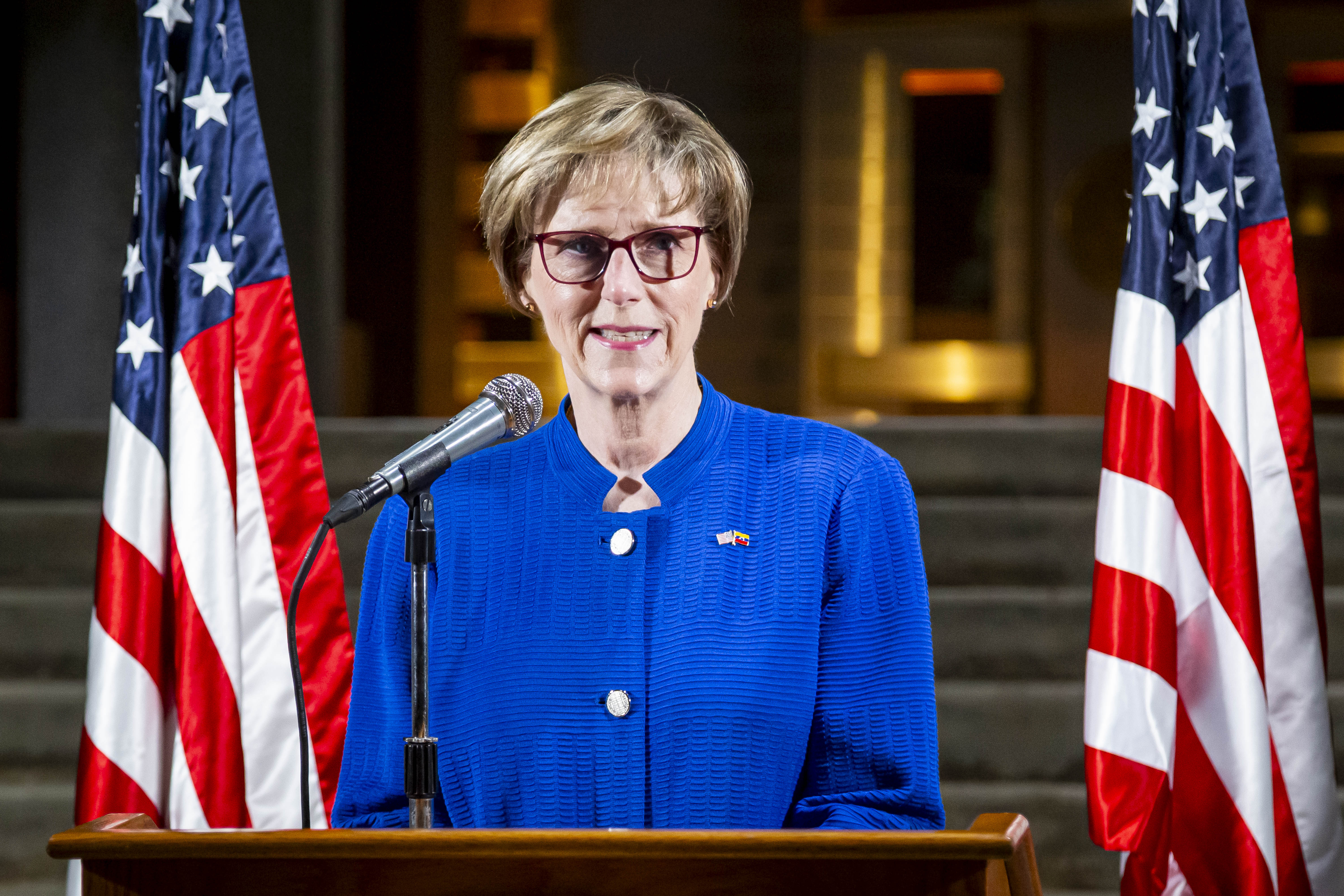 La encargada de Negocios de EE.UU. en Venezuela, Laura Dogu, en Caracas. (Foto Prensa Libre: EFE/ Embajada de Estados Unidos en Venezuela). 
