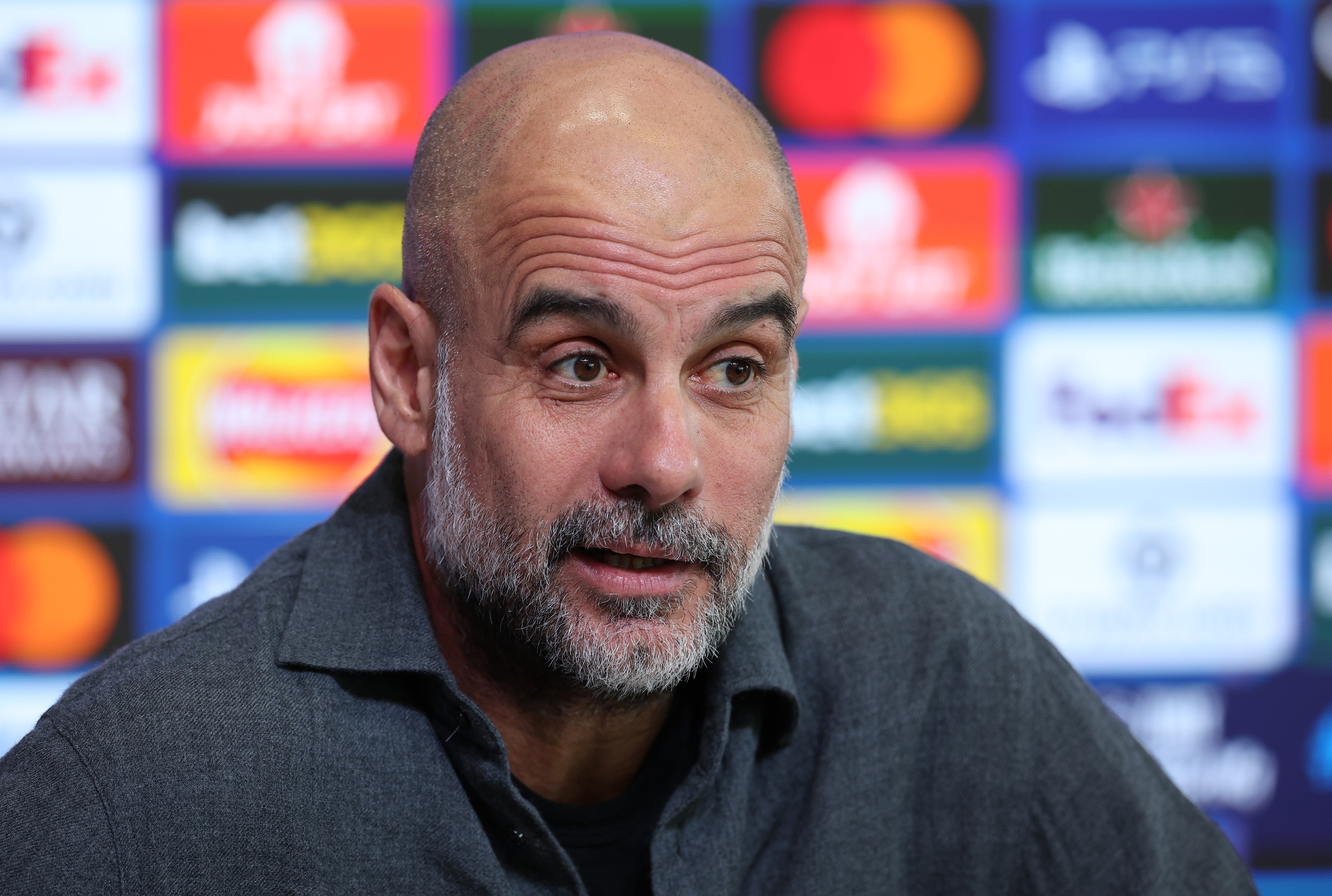 MANCHESTER (United Kingdom), 16/03/2026.- Manchester City manager Pep Guardiola attends a press conference in Manchester, Britain, 16 March 2026. Manchester City will face Real Madrid in their UEFA Champions League Round of 16 2nd leg match on 17 March. (Liga de Campeones, Reino Unido) EFE/EPA/ADAM VAUGHAN