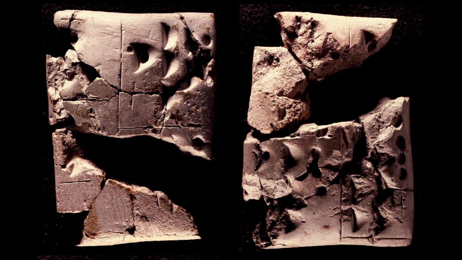 Esta tablilla sumeria, que data de alrededor del 3200 a. C., presenta algunos de los ejercicios matemáticos más antiguos que se conocen. Cuneiform Digital Library Initiative