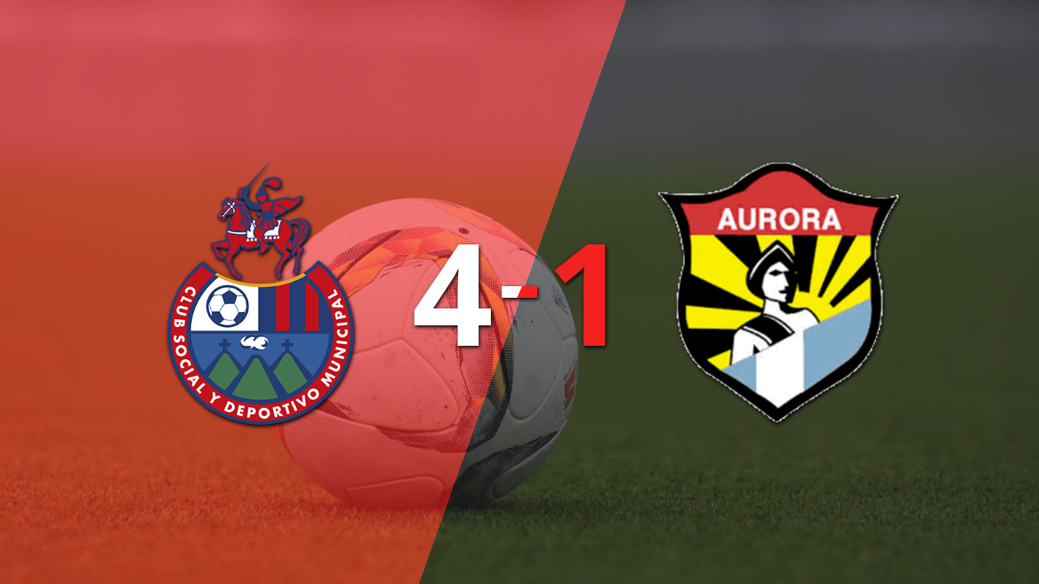 Municipal le pasó por encima 4-1 a Aurora FC con hat-trick de José Mena