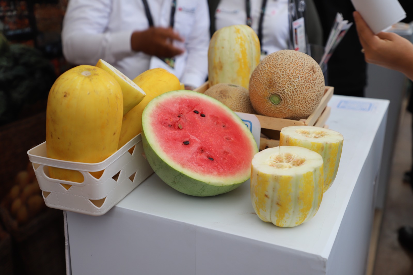 Compradores internacionales que participan en la Agritrade Expo, en Antigua Guatemala, están a la expectativa de que pueda resolverse el tema arancelario. (Foto Prensa Libre: Cortesía)