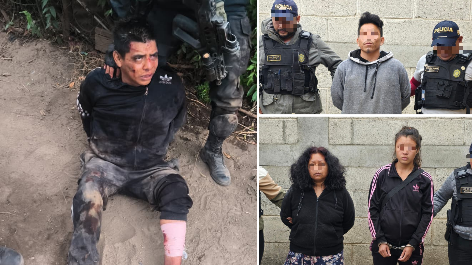 José Carmelo Sinay Ortiz, alias “El Inquieto”, resultó herido durante el operativo en el que también fueron capturados dos presuntos pandilleros señalados de resguardarlo. (Foto Prensa Libre: PNC)
