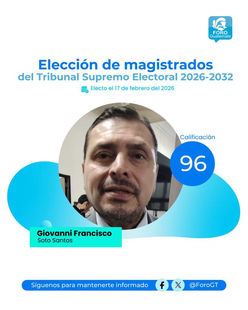 Giovanni Francisco Soto Santos electo magistrado del TSE 2026