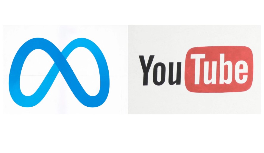 Logotipos de Meta y YouTube. (Foto Prensa Libre: EFE)
