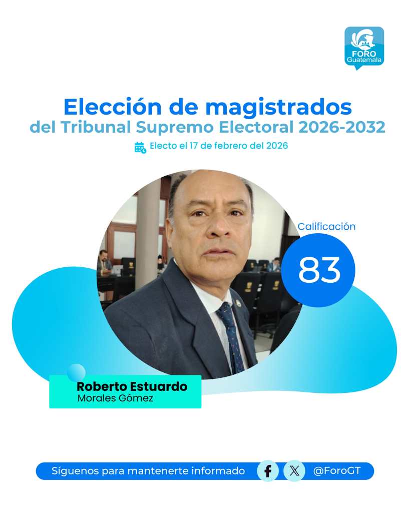 Roberto Estuardo Morales Gómez electo magistrada del TSE 2026 