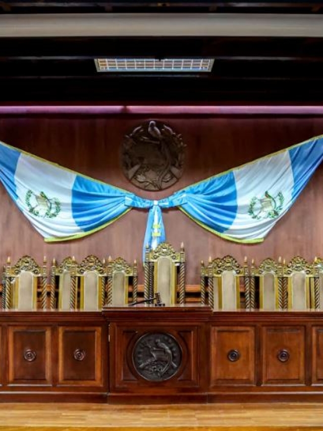 Sala de vistas de la Corte de Constitucionalidad de Guatemala donde los magistrados de la CC conocen acciones de amparo e inconstitucionalidad.