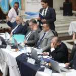 Comisionados participan en la sesión donde se conocen las pruebas de descargo de aspirantes a fiscal general y se define el calendario de entrevistas. (Foto Prensa Libre: Javier Gónzález)