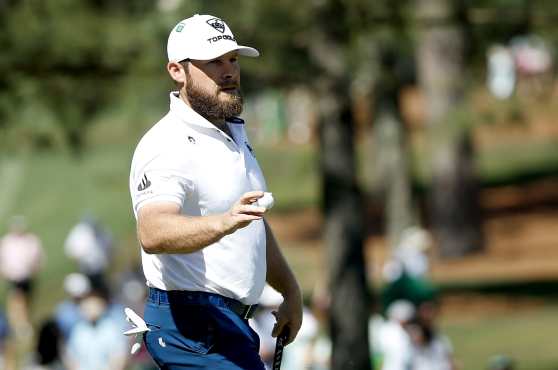 Augusta (United States), 10/04/2026.- Tyrrell Hatton of England reacts after a birdie on Hole 7 in Round 2 of the 2026 Masters tournament in August, Georgia, USA, 10 April 2026. EFE/EPA/CHRIS TORRES