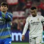 MUNICH (Germany), 15/04/2026.- Kylian Mbappe of Real Madrid looks disappointed after losing the UEFA Champions League quarter-finals, 2nd leg match FC Bayern Munich against Real Madrid, in Munich, Germany, 15 April 2026. (Liga de Campeones, Alemania) EFE/EPA/RONALD WITTEK
