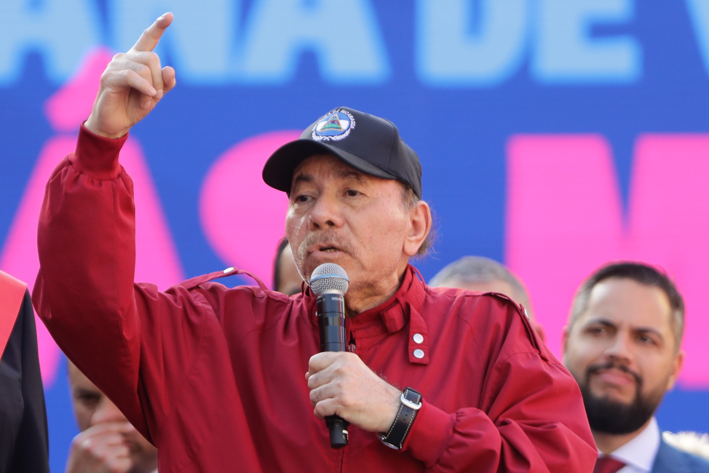 el presidente de Nicaragua, Daniel Ortega, hablando en Caracas, Venezuela