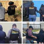 Autoridades capturan a cuatro agentes de la PNC señalados de robar Q1 millón en Quetzaltenango. (Foto Prensa Libre: MP)