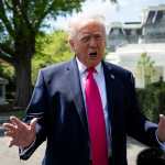 US President Trump departs the White House