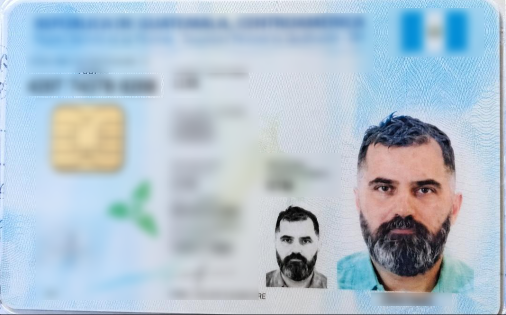 DPI guatemalteco falso con datos ocultos utilizado por Fernando Farías Lagunas para ingresar a Argentina