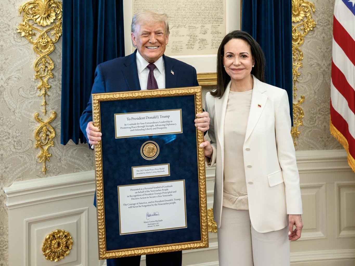 “Me dijo que no se lo merecía”: De qué habló Trump sobre María Corina Machado y cómo le regaló el Nobel de la paz
