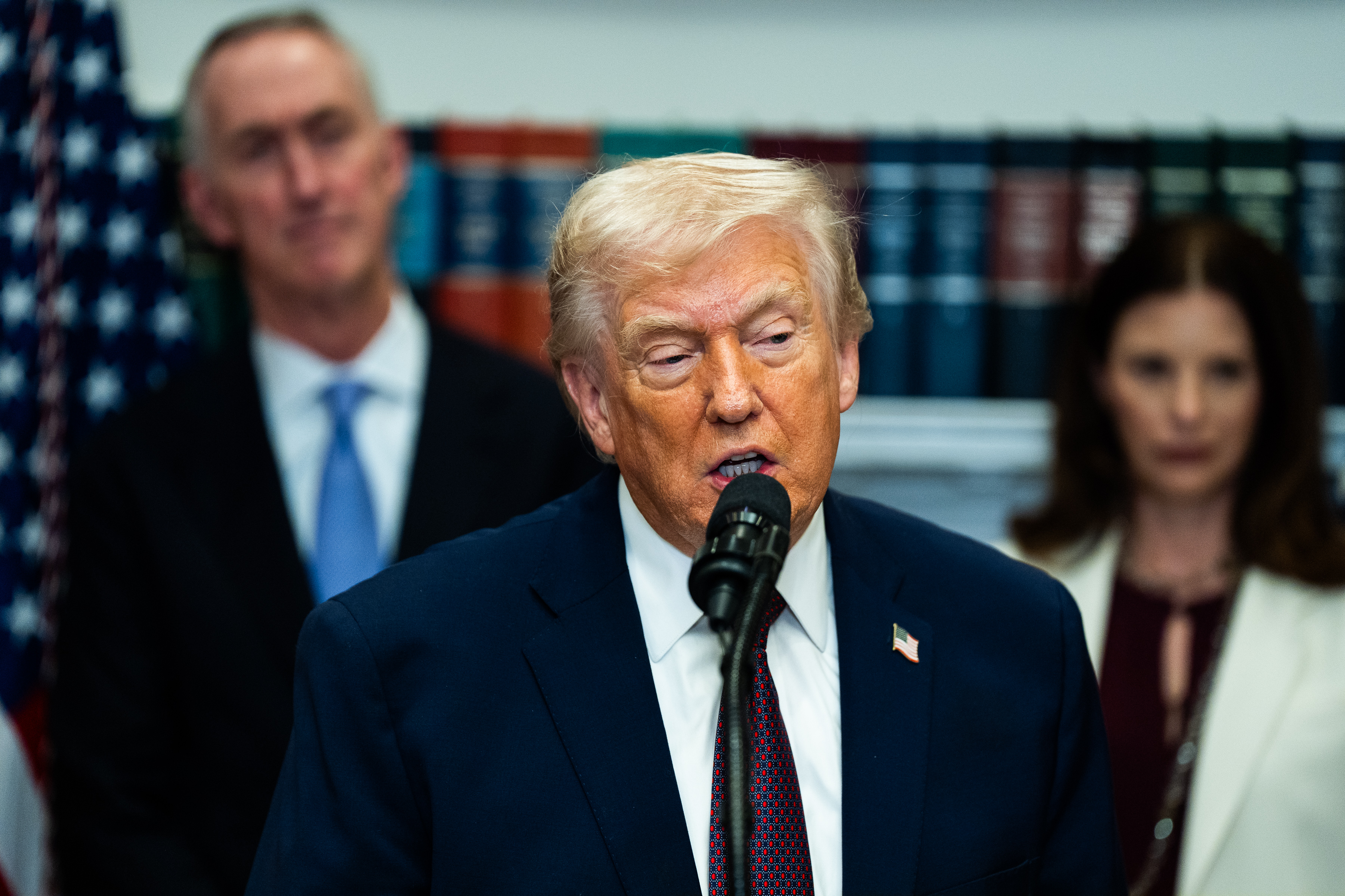 President Donald Trump at a drug-pricing announcement in December. (Demetrius Freeman/The Washington Post)