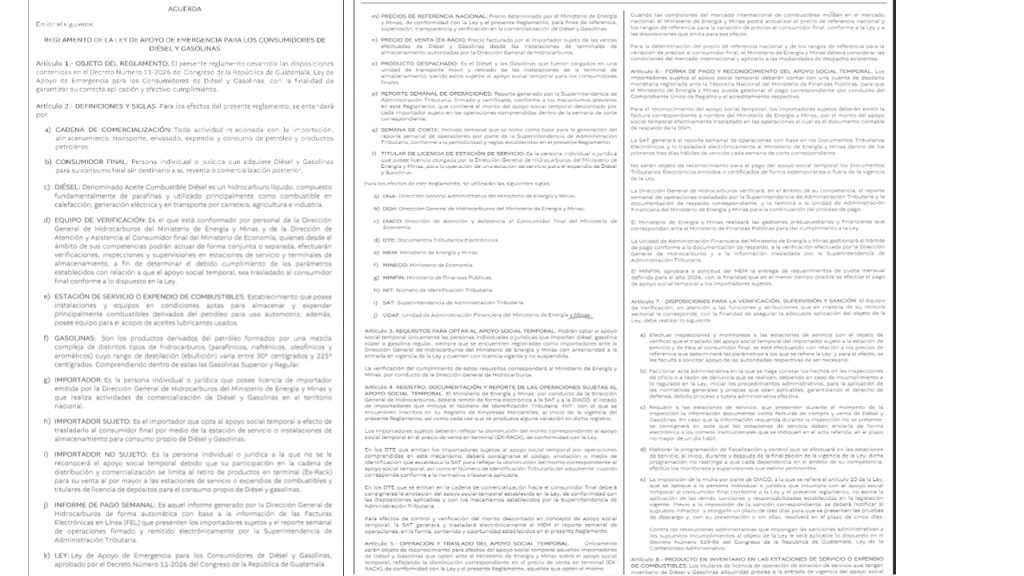Reglamento ley subsiduos combustibles
