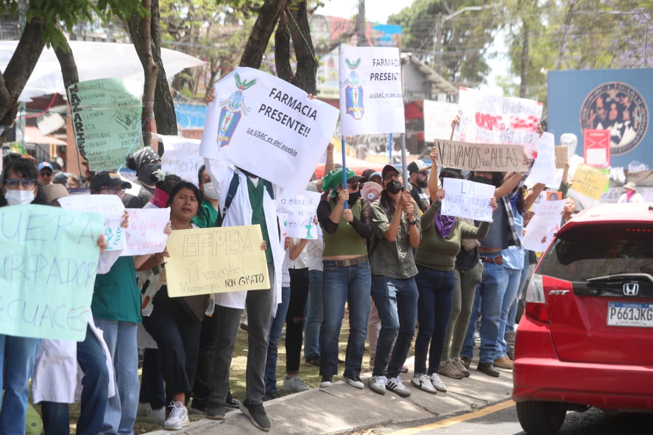 Usac estudiantes manifestación elección rector Walter Mazariegos