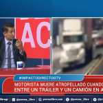 Expertos analizan en el programa Impacto Directo el caso de un motorista que murió arrollado por un tráiler en Amatitlán. (Foto Prensa Libre)