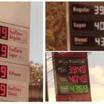Tableros de gasolineras muestran precios superiores a Q40 por galón en el área metropolitana este 6 de abril. (Foto, Prensa Libre: Glenda Burrión)