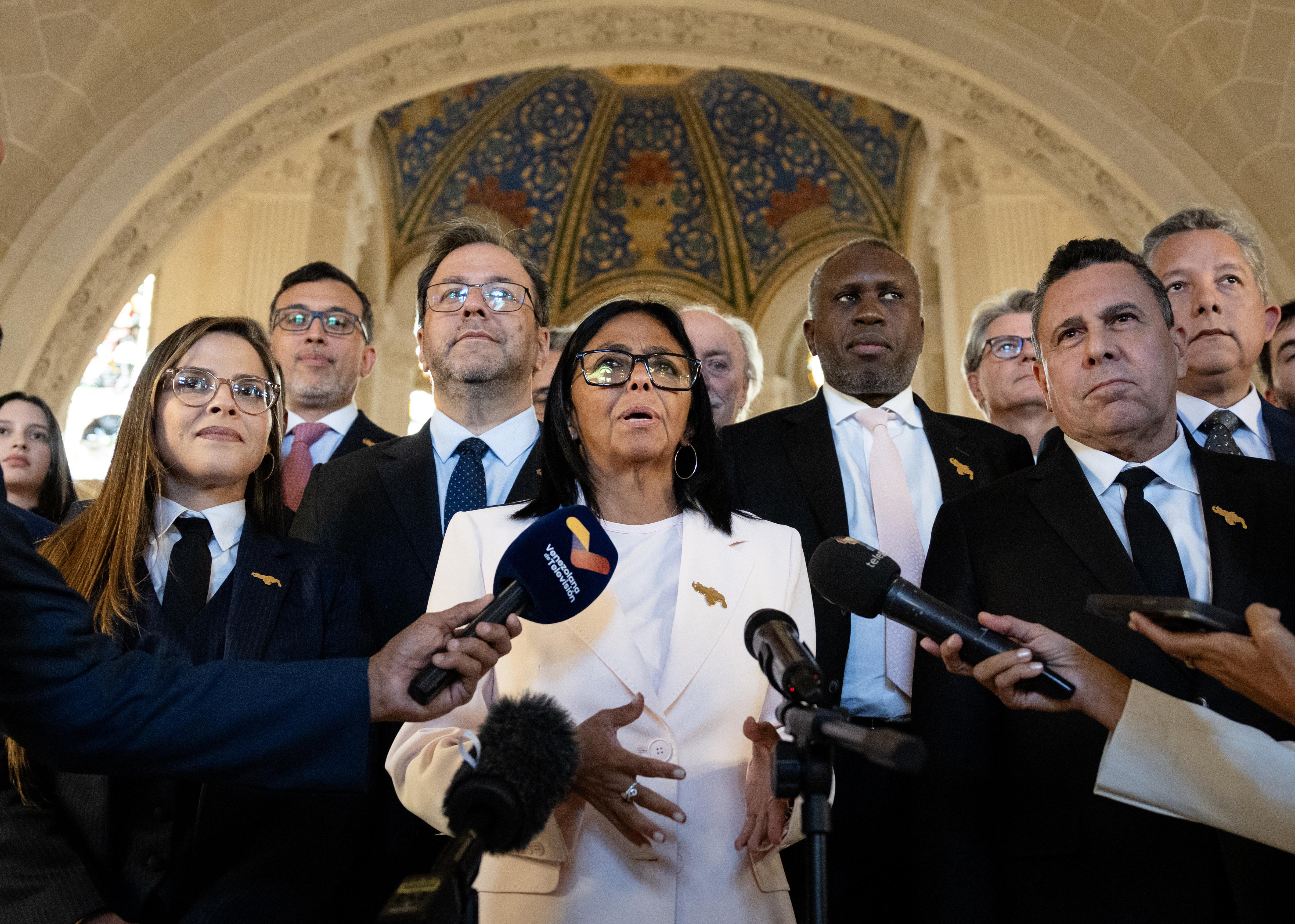 Delcy Rodriguez, presidenta a cargo de Venezuela, en Países Bajos. (Foto Prensa Libre: EFE/EPA/BART MAAT). 