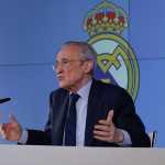 MADRID, 12/05/2026.- El presidente del Real Madrid, Florentino Pérez, ofrece una rueda de prensa este martes, en Madrid. Florentino Pérez afirmó este martes que no va a dimitir e informó de que ha pedido a la junta electoral que inicie el proceso electoral a las elecciones a la junta directiva a la que se va a presentar. EFE/ Juanjo Martín