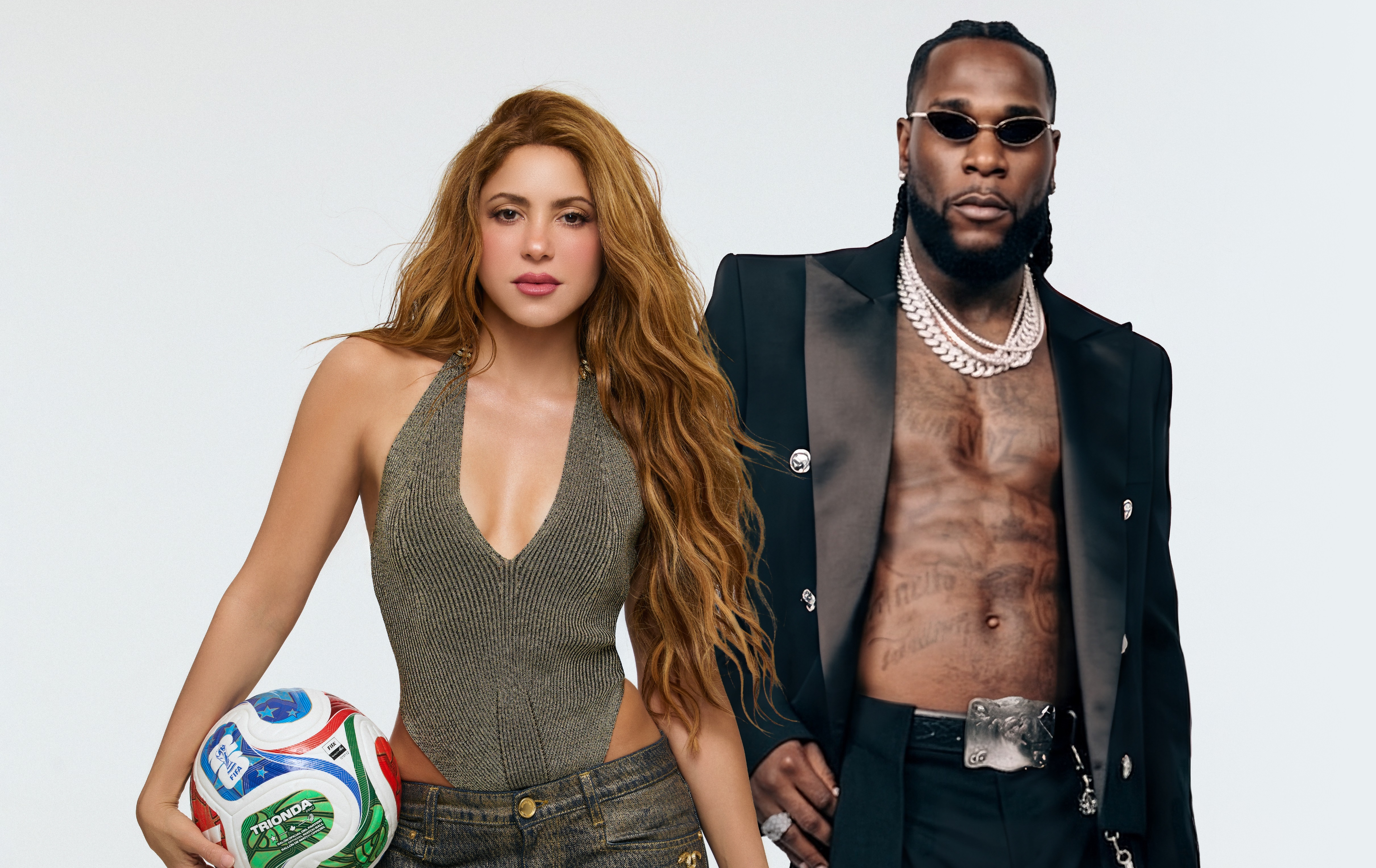 USA870. MIAMI (ESTADOS UNIDOS), 16/05/2026.- Fotografía cedida por Sony Music Latin que muestra a la cantante colombiana Shakira junto al nigeriano Burna Boy. El himno de Shakira para el Mundial de Fútbol de 2026 y los nuevos discos de la mexicana Julieta Venegas y el colombiano Maluma lideran los estrenos de la música latina de la semana, en la que también destacan exponentes del regional mexicano como Edén Muñoz y Grupo Firme. EFE/ Nico G/ Sony Music Latin /SOLO USO EDITORIAL/ NO VENTAS/ SOLO DISPONIBLE PARA ILUSTRAR LA NOTICIA QUE ACOMPAÑA (CRÉDITO OBLIGATORIO)