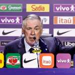 AME2679. RÍO DE JANEIRO (BRASIL), 18/05/2026.- El seleccionador de Brasil, el italiano Carlo Ancelotti, habla durante la rueda de prensa en la que anunció la lista de los 26 convocados para el Mundial 2026 este lunes, en Río de Janeiro (Brasil). EFE/ Andre Coelho