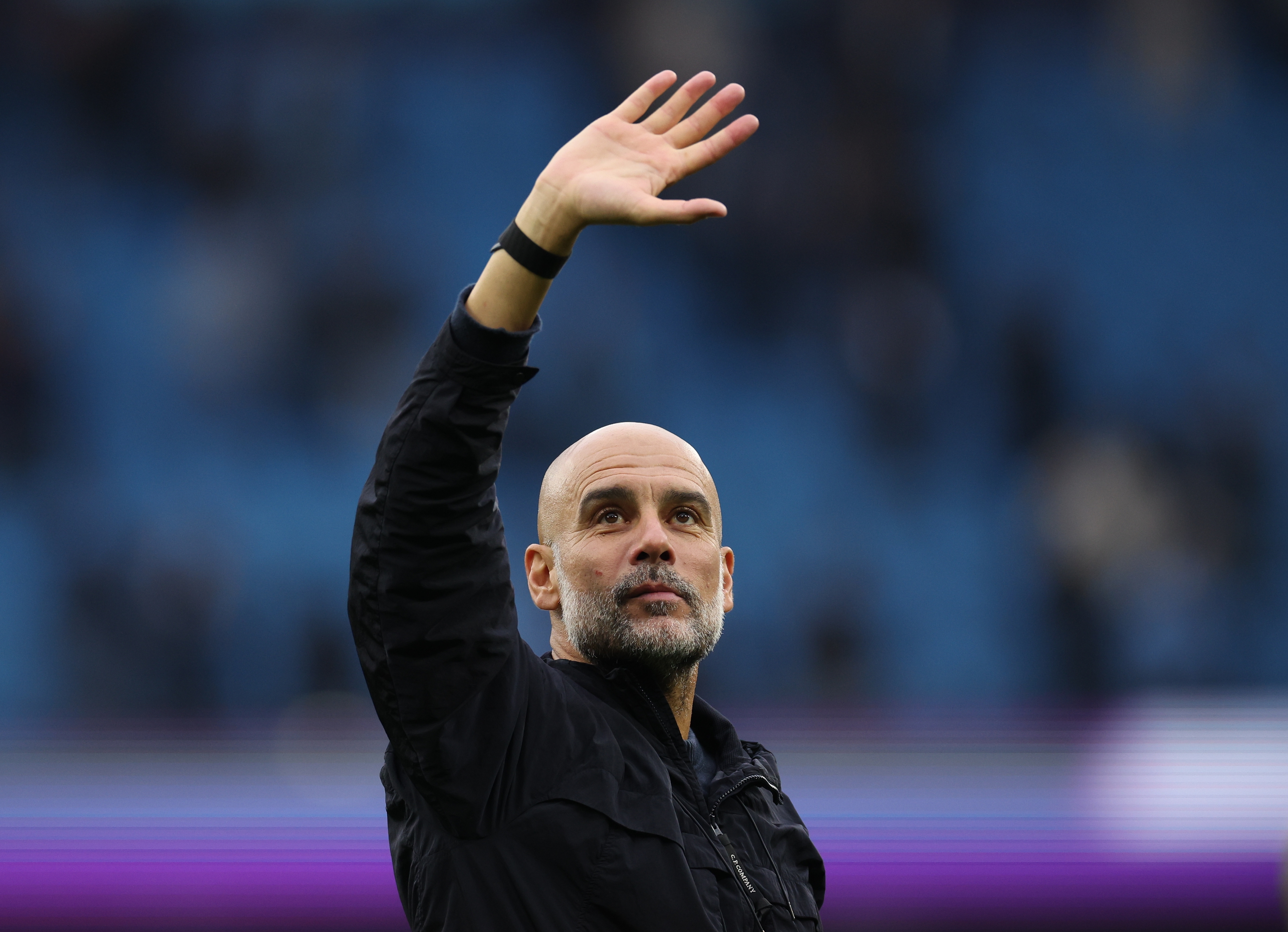 MANCHESTER (United Kingdom), 05/22/2026.- (FILE) - Manchester City manager Pep Guardiola waves to fans after the English Premier League match between Manchester City FC and Everton FC in Manchester, Britain, 18 October 2025 (reissued 22 May 2026). Manchester City announced 22 May 2026 that manager Pep Guardiola will leave the club at the end of the current season after 10 years in charge. (United Kingdom) EFE/EPA/ADAM VAUGHAN EDITORIAL USE ONLY. Do not use with unauthorized audio, video, data, fixture lists, club/league logos, 'live' services or NFTs. Online in-match use limited to 120 images, no video emulation. Do not use in betting, games or single club/league/player publications.