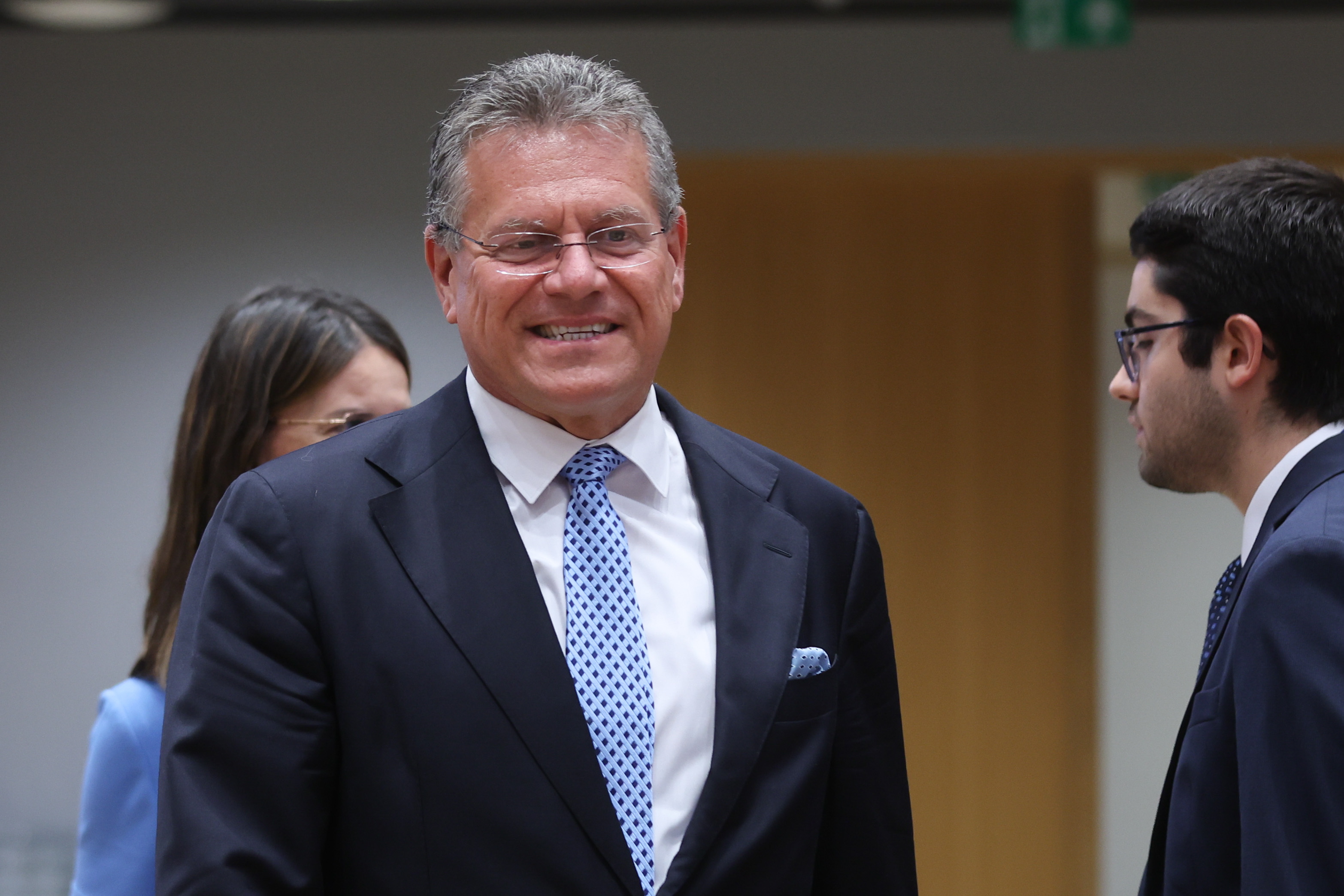 El comisario europeo de Comercio, Maros Sefcovic. (Foto Prensa Libre: EFE/EPA/Olivier Hoslet).