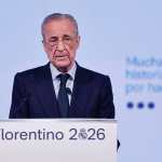 FOTODELDÍA - MADRID, 27/05/2026.- El presidente del Real Madrid Florentino Pérez interviene durante la presentación de su candidatura a las elecciones del club, bajo el lema "Mucha historia por hacer", este miércoles en Madrid.- EFE/Sergio Pérez