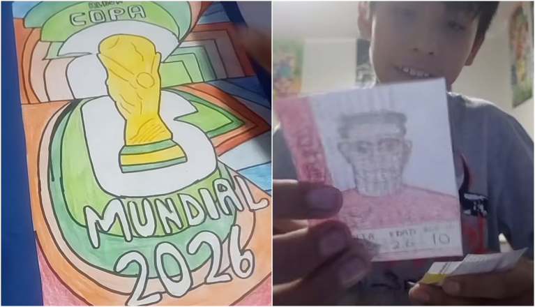Mathias Flores, el niño que creó su propio álbum del Mundial 2