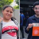 Guatemaltecos salen de la Biblioteca del Banco de Guatemala tras realizar el canje del nuevo billete conmemorativo de Q100. Esta opción estará habilitada del 25 de mayo al 5 de junio de 2026. (Foto, Prensa Libre Glenda Burrión y Juan Diego González)