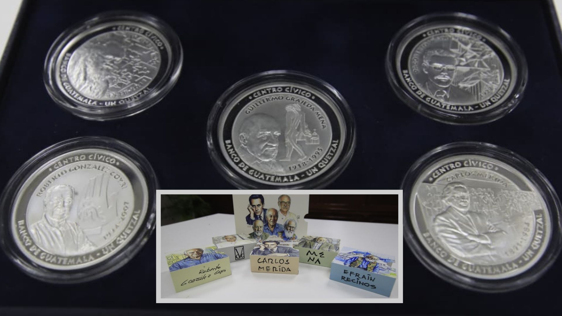 Edición limitada: las monedas del Banguat por los 70 años del Centro Cívico, vistas en detalle