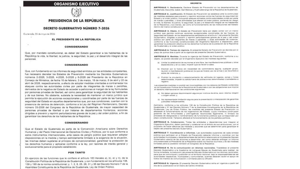 Estado de Prevención 6 de mayo