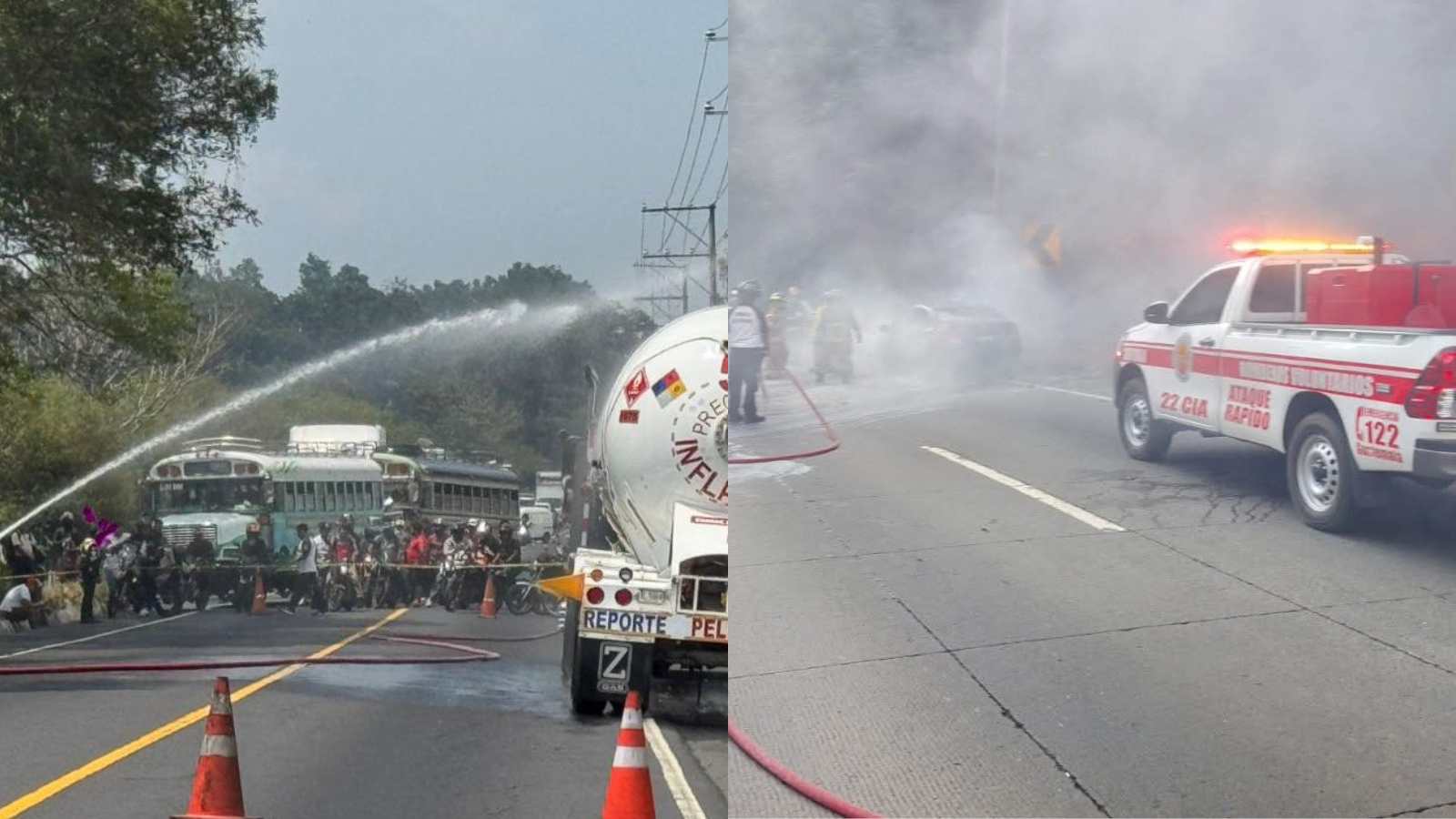 Emergencia con cisterna de gas provoca cierre y caos vial en la RN-14; otro vehículo arde en la Interamericana
