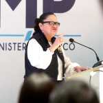 Consuelo Porras durante su discurso en la presentación del cuarto informe de labores de su segunda gestión al frente del Ministerio Público.