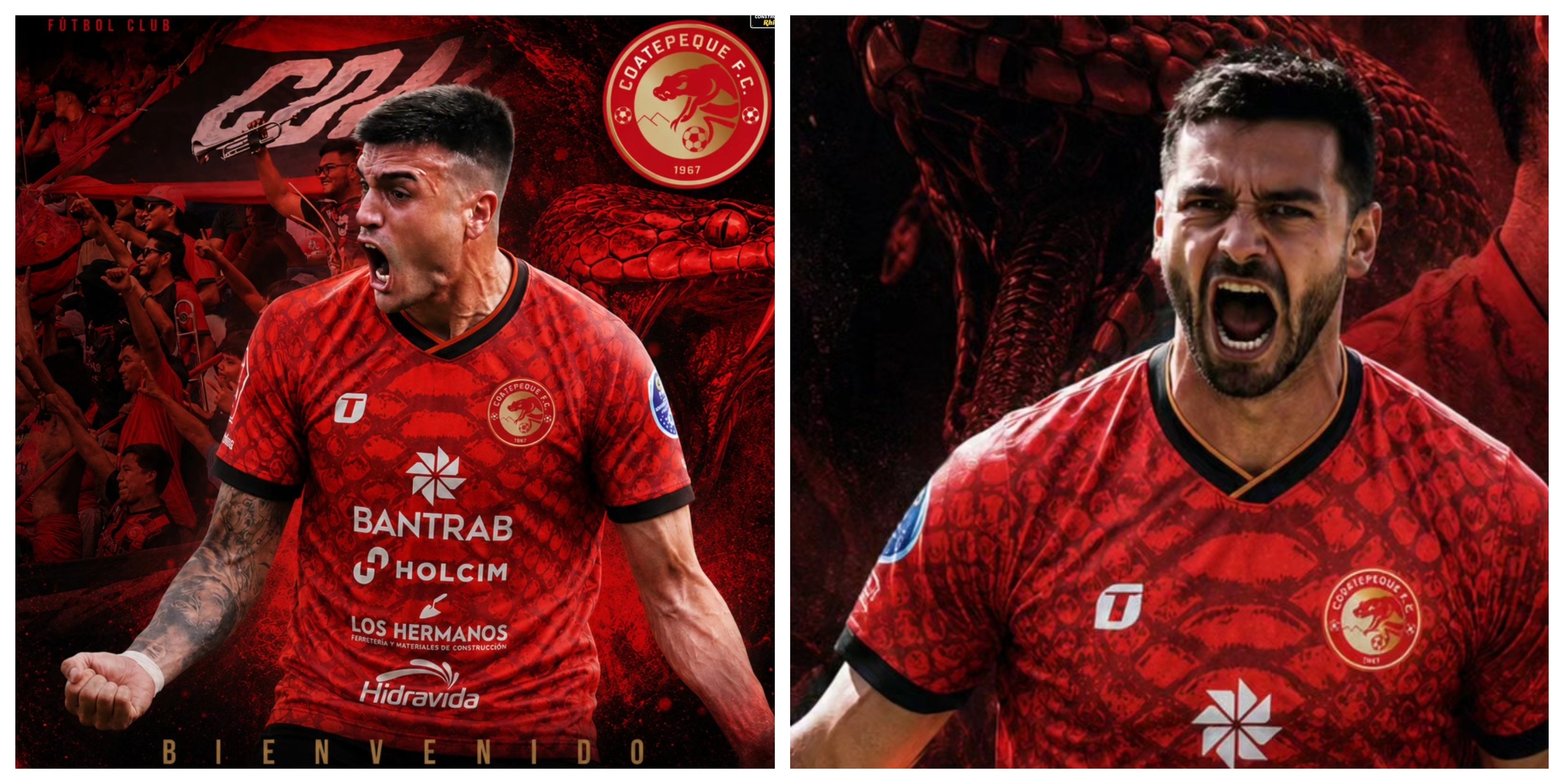 Matías Rotondi y Ramico Rocca son nuevos figuras del Coatepeque en la Primera División. (Foto Prensa Libre: Coatepeque).